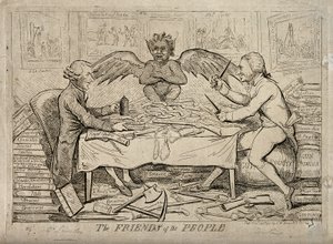 التضامن الجمهوري بين جوزيف بريستلي وتوماس باين. 1792 بواسطة إسحاق كروكشانك